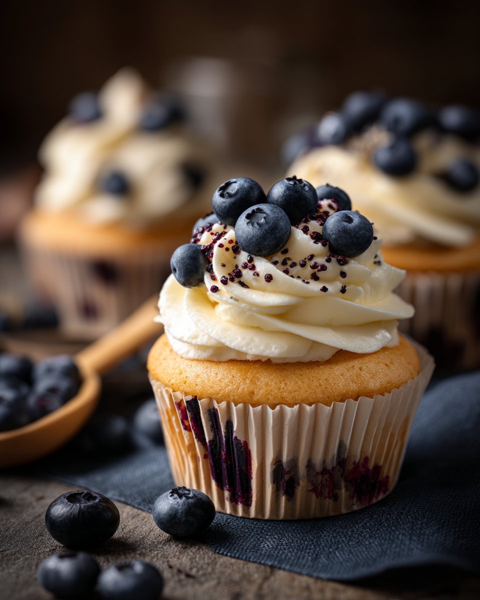 White Chocolate Blueberry Cupcakes