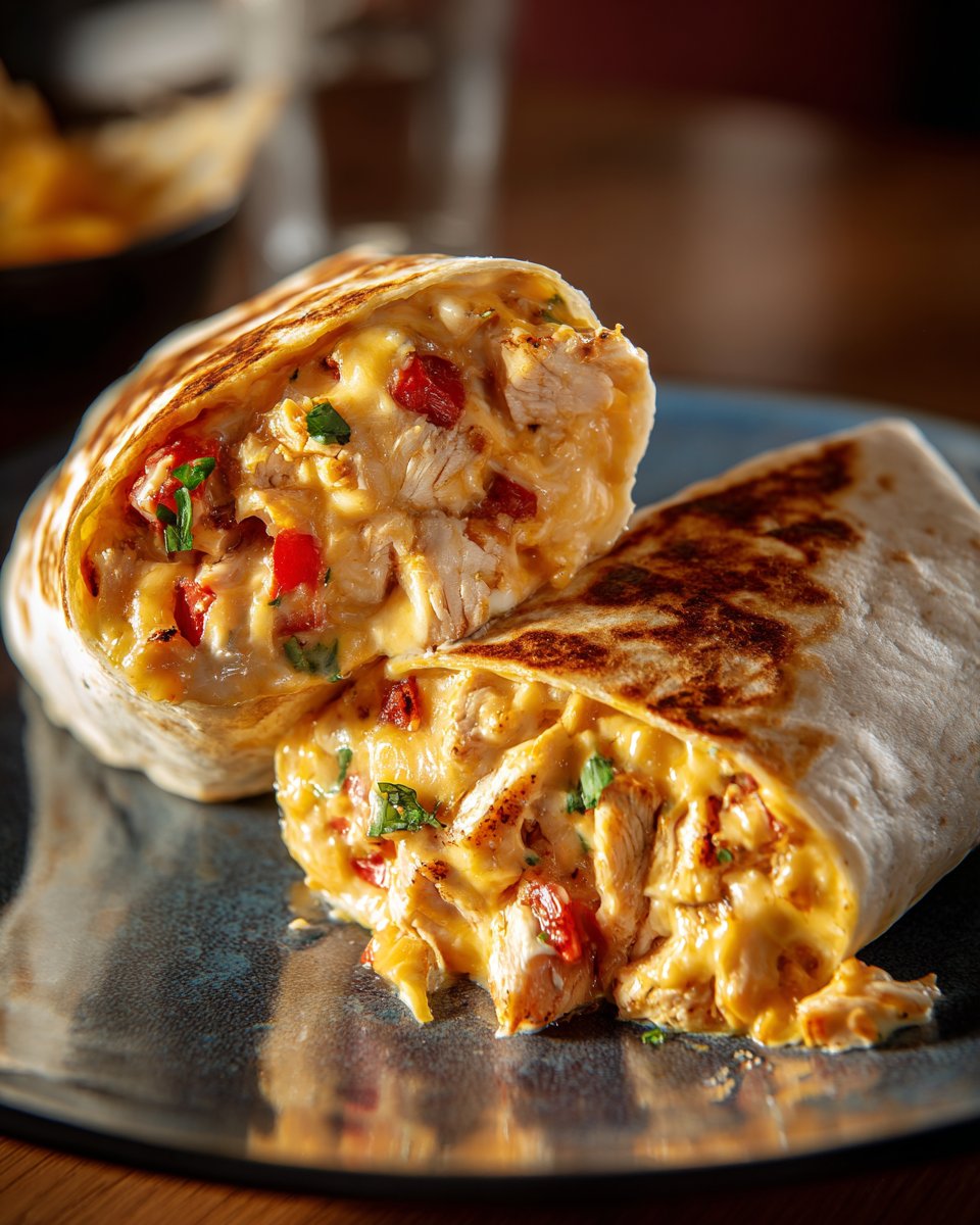 Cheesy Garlic Chicken Wraps