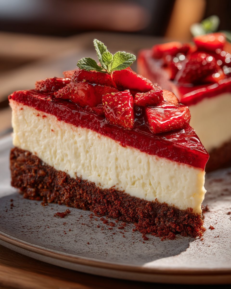 Red Velvet Strawberry Cheesecake