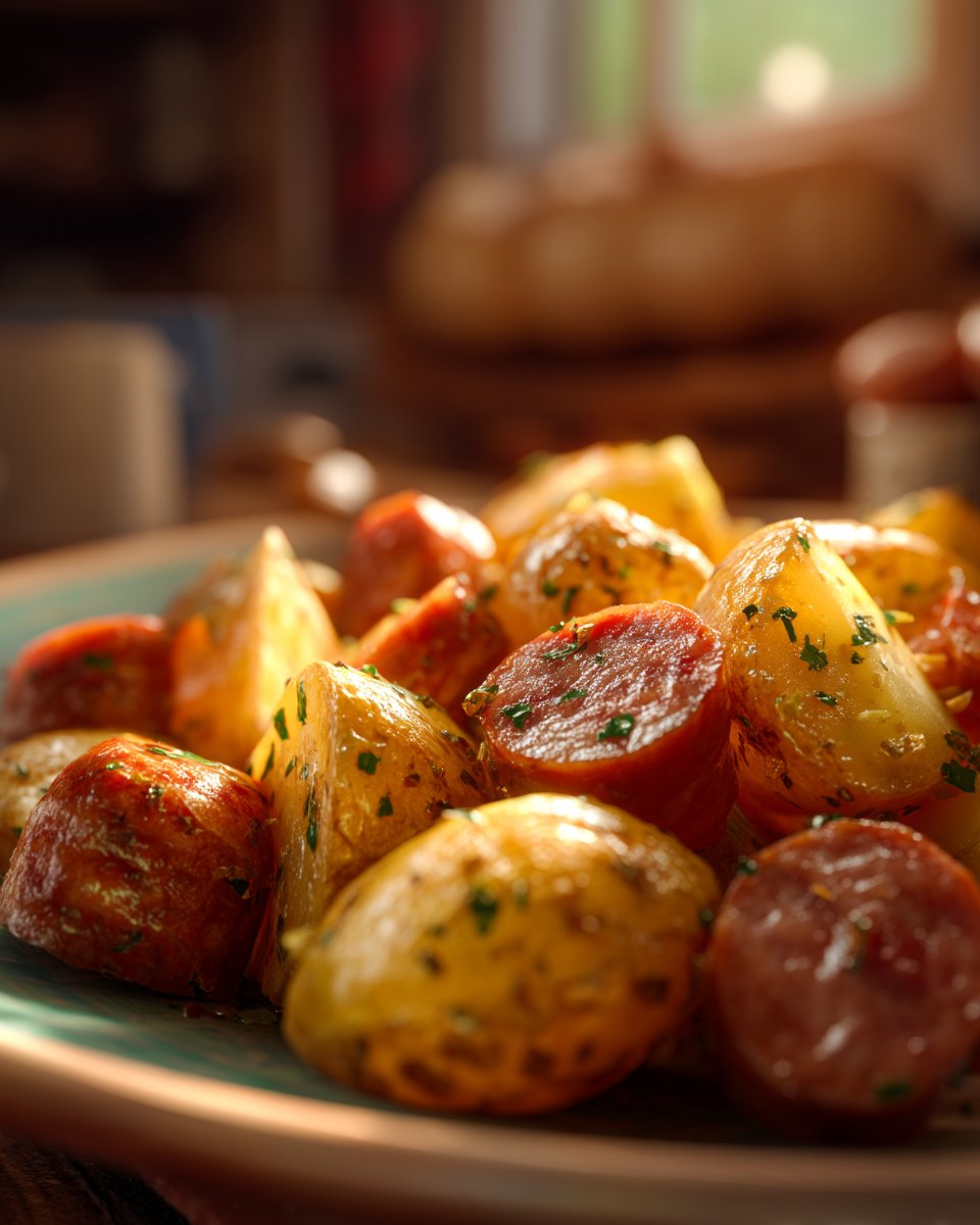 Cheesy Ranch Potatoes and Smoked Sausage 2 Cheesy Ranch Potatoes and Smoked Sausage