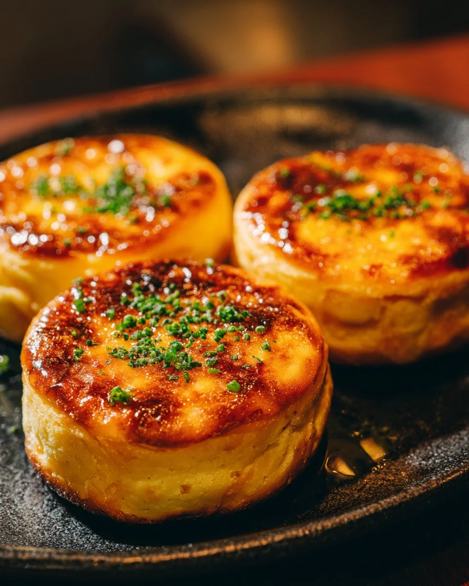 Baked cottage cheese eggs served in a colorful dish