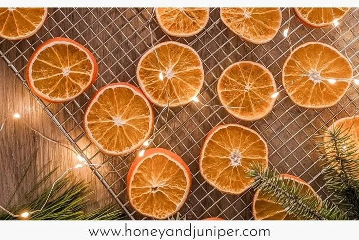 Gorgeous Dried Orange Slices – Honey + Juniper 1 Gorgeous dried orange slices arranged beautifully for decoration and culinary uses.