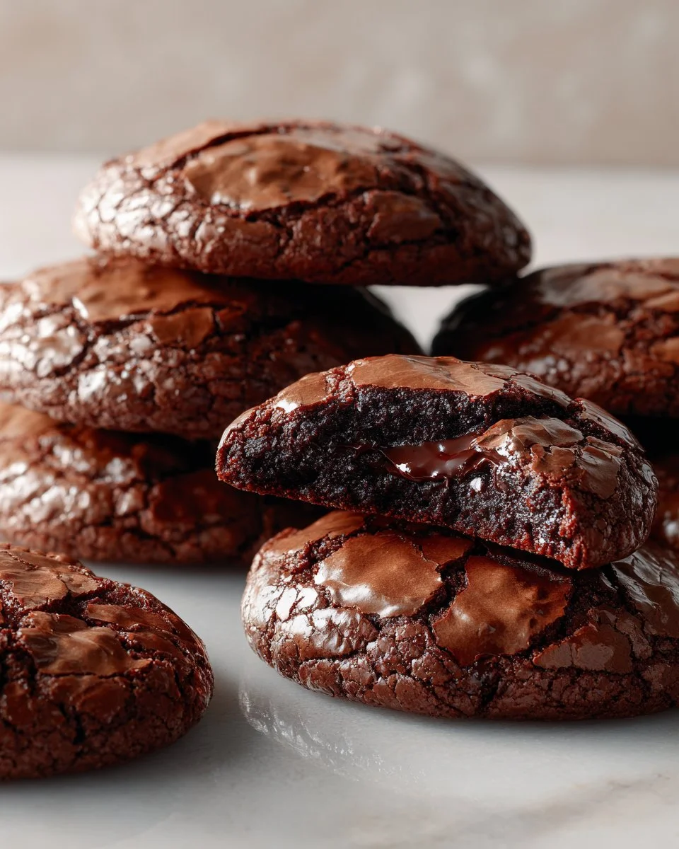 Delicious gourmet brownie cookies arranged on a plate.