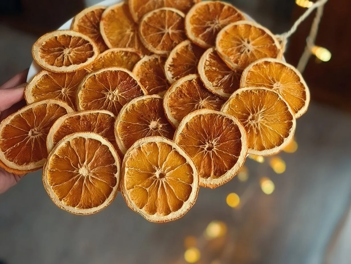 Perfectly dried orange slices for holiday decorations and Christmas crafts