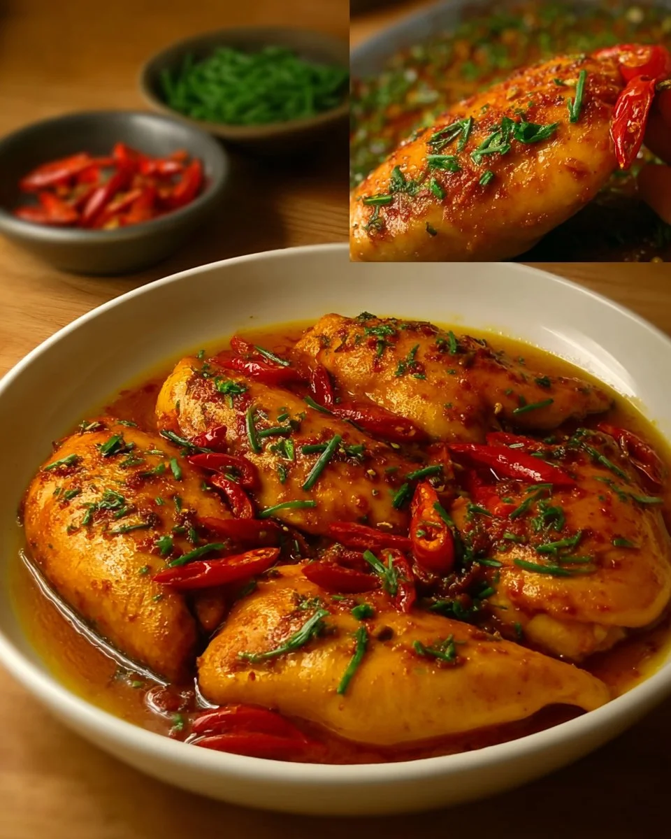 Delicious Marry Me Chicken served with creamy sauce and herbs