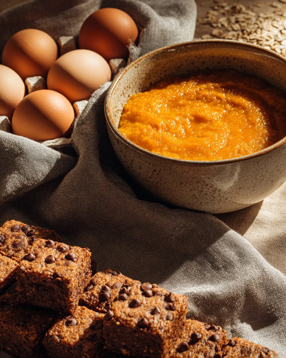 Bowl of Pumpkin Baked Oatmeal topped with walnuts and cinnamon