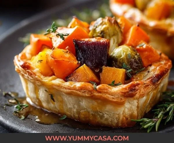 Roasted Autumn Vegetable Pot Pies 1 Roasted autumn vegetable pot pies with a flaky crust and fresh ingredients