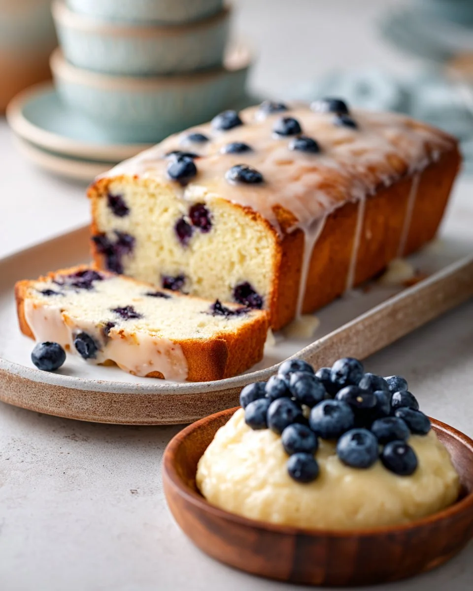 Sourdough Blueberry Lemon Quick Bread with fresh blueberries and lemon zest