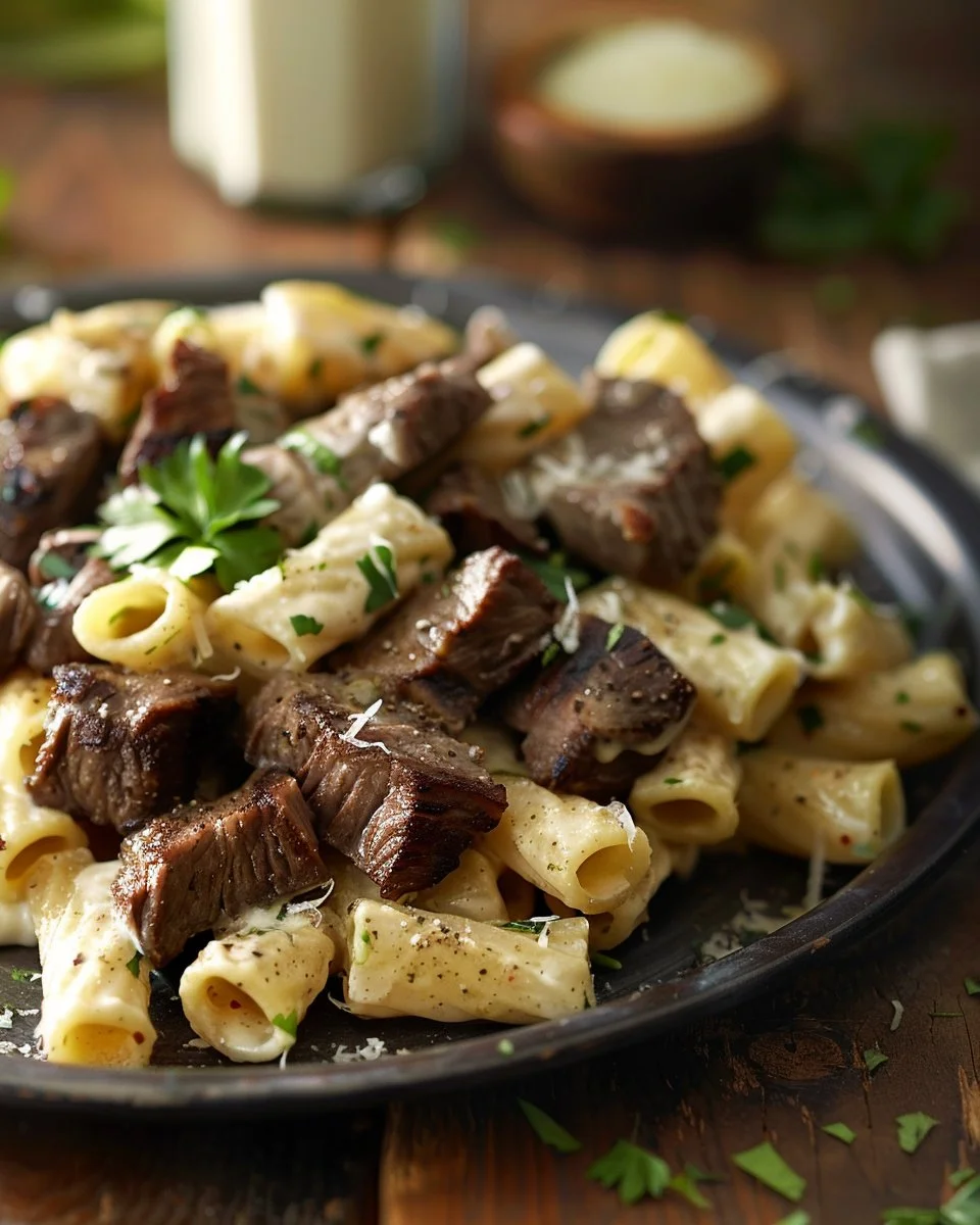 Cajun Steak Tips with Cheesy Rigatoni 2 Cajun Steak Tips with Cheesy Rigatoni