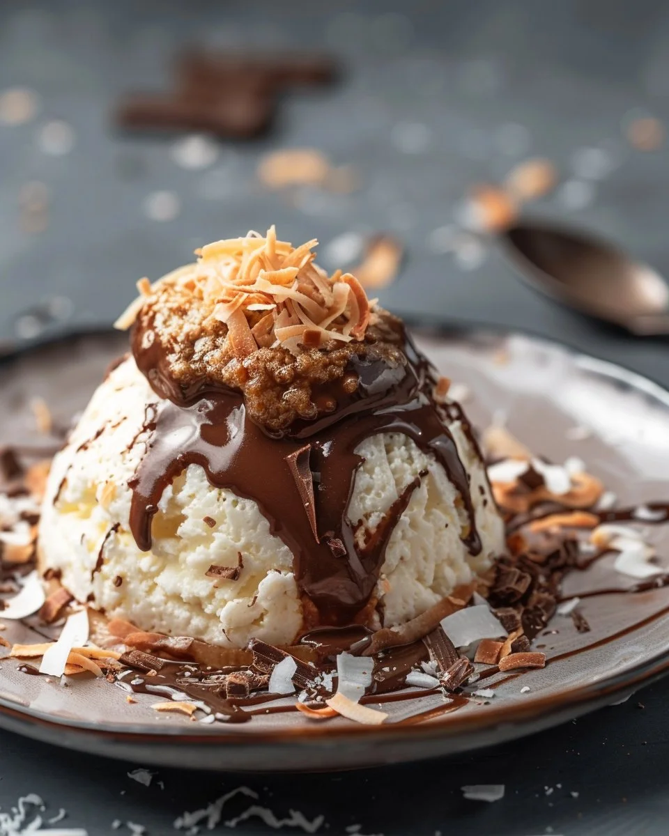 Coconut Dome with Chocolate Spread 3 Coconut Dome with Chocolate Spread