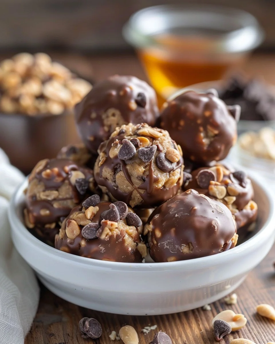 Frozen Greek Yogurt Peanut Butter Bites for a healthy snack