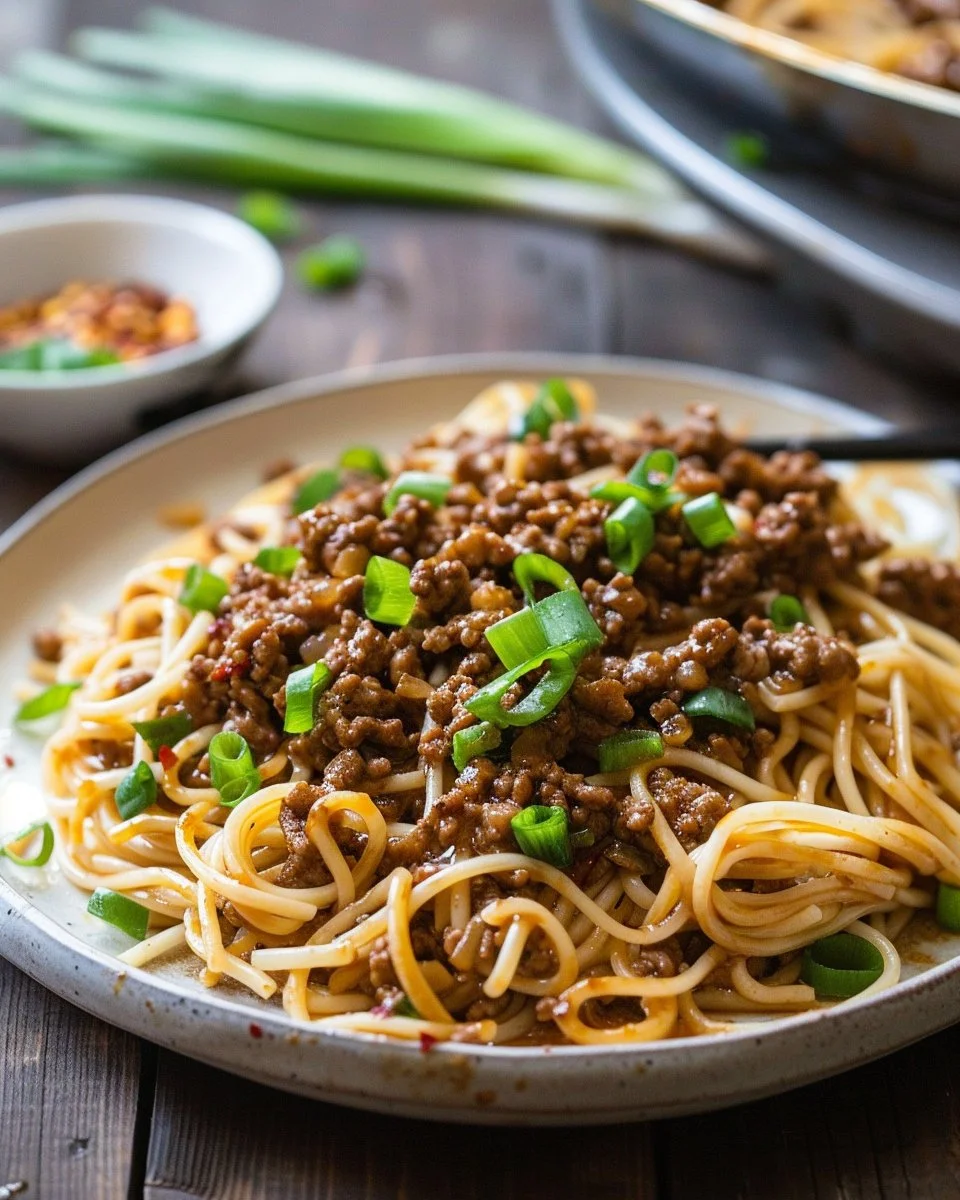 Mongolian Ground Beef Noodles 2 Mongolian Ground Beef Noodles
