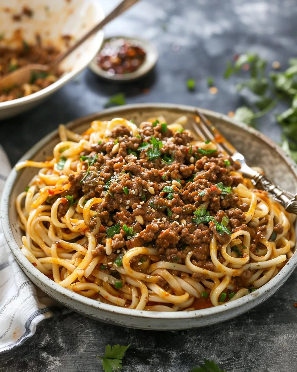Mongolian Ground Beef Noodles 3 Mongolian Ground Beef Noodles
