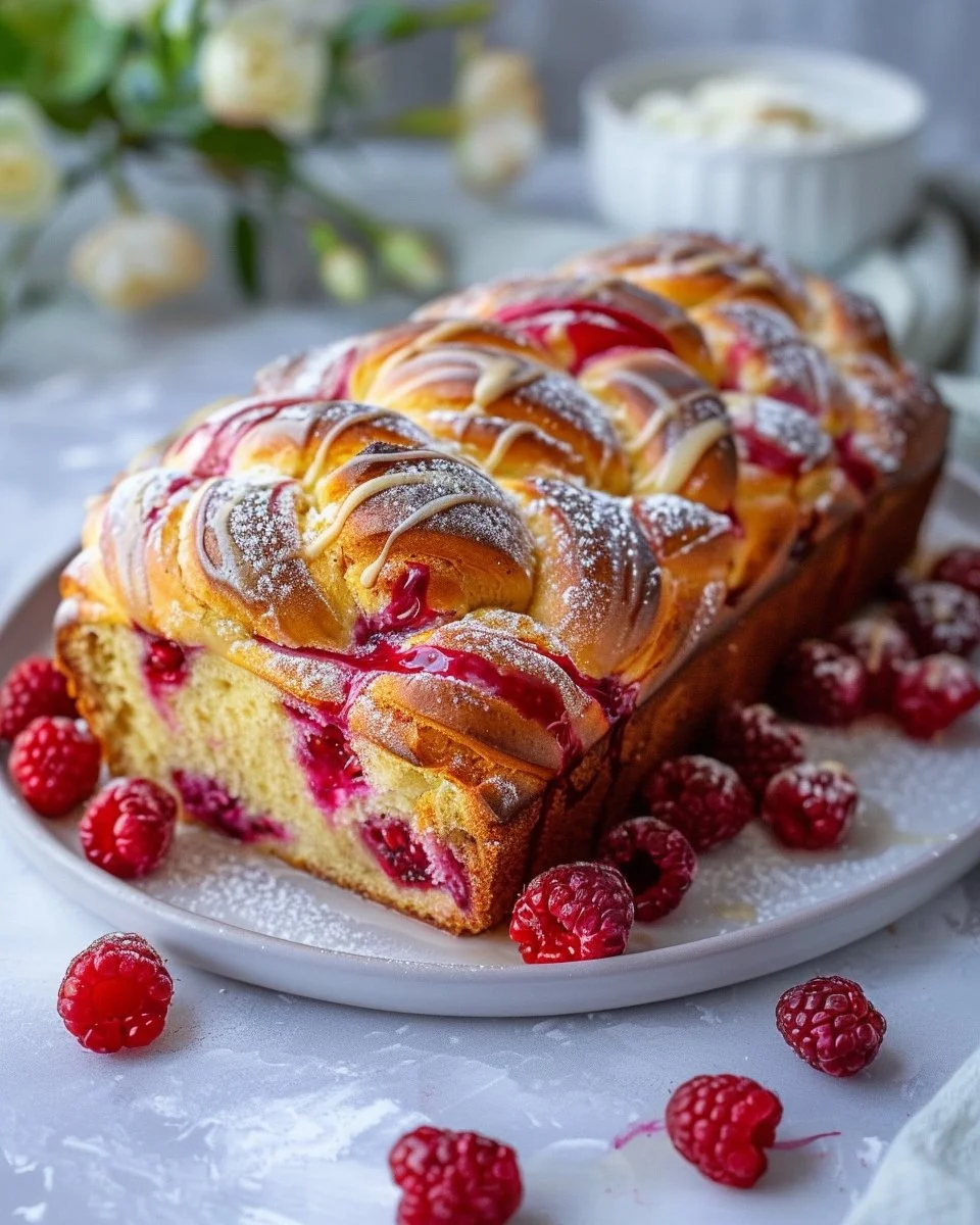 Raspberry Swirl Brioche Loaf