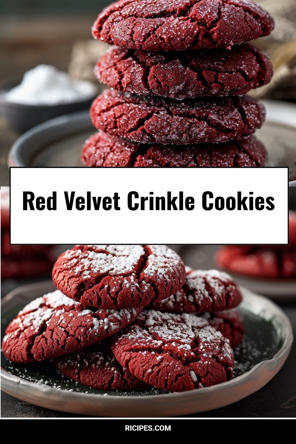 Red Velvet Crinkle Cookies