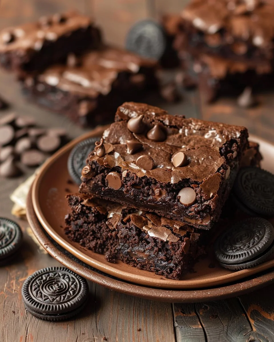 Sweet Brownies 1 Deliciously sweet homemade brownies on a plate