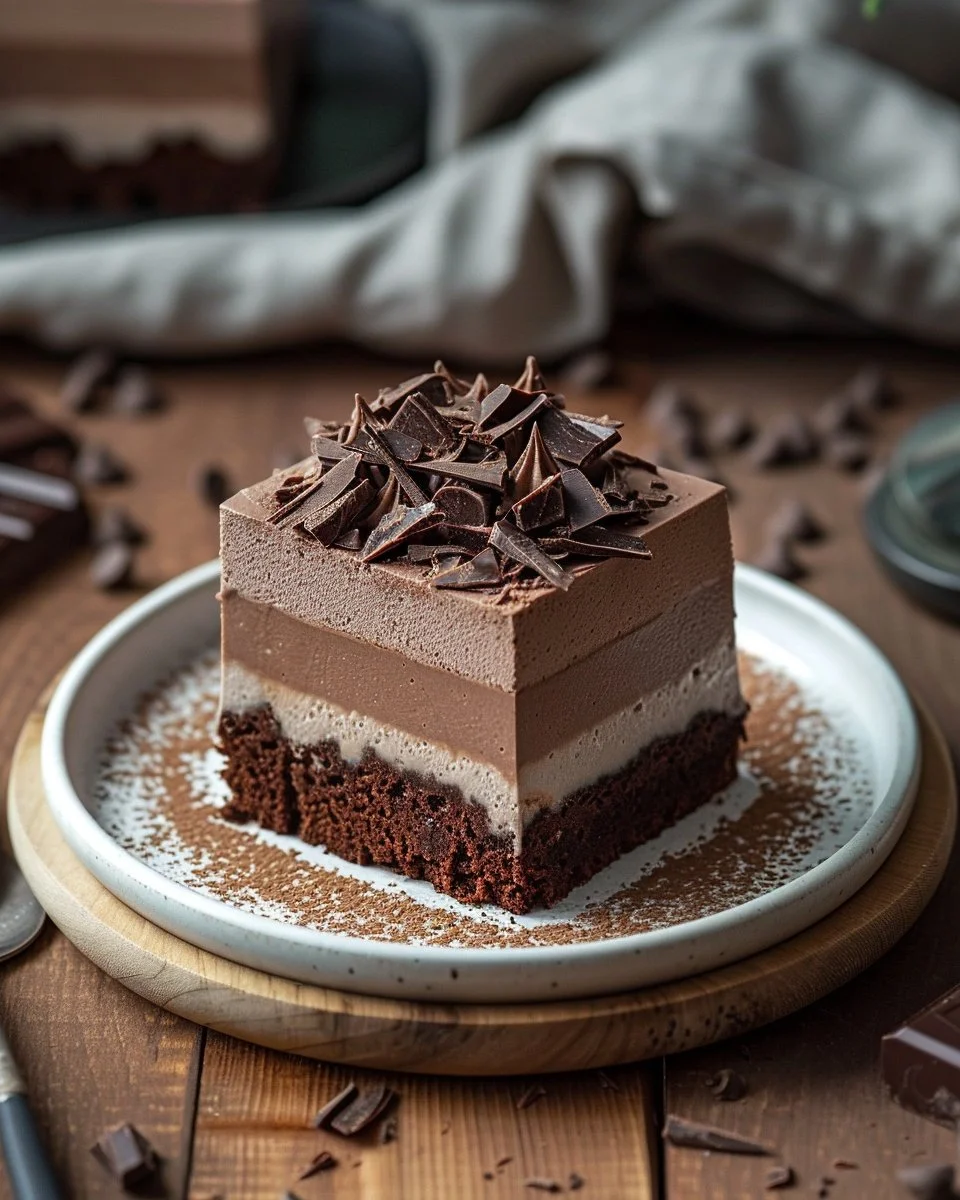 Triple Chocolate Mousse Cake 2 Triple Chocolate Mousse Cake