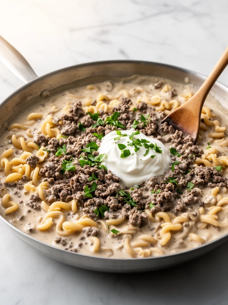 30-Minute Ground Beef Stroganoff