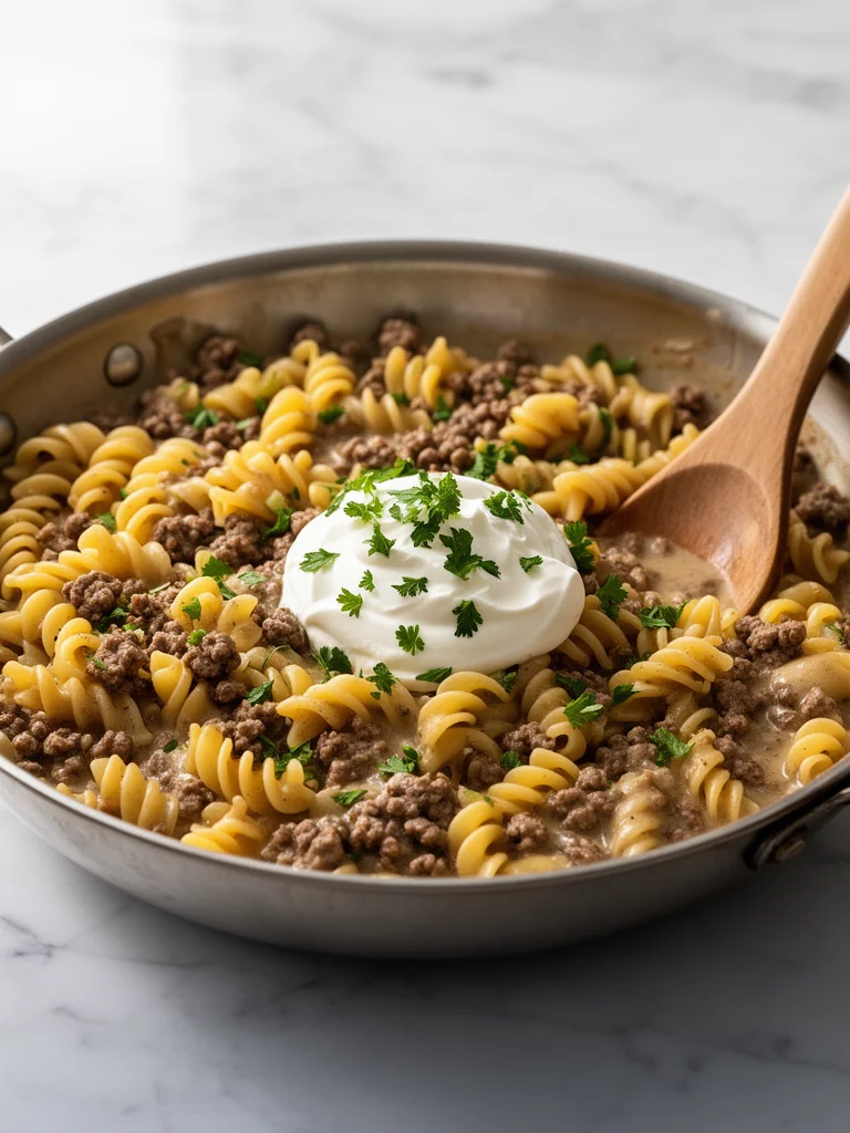 30-Minute Ground Beef Stroganoff
