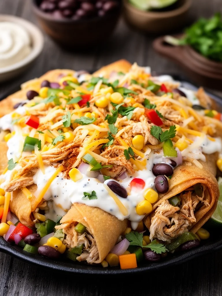 Homemade Chilis Southwest Eggrolls served with dipping sauce