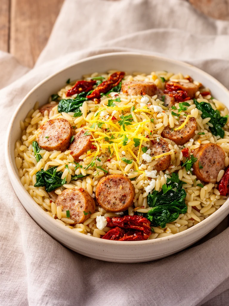 Creamy Chicken Sausage Orzo: A One-Pan Meal