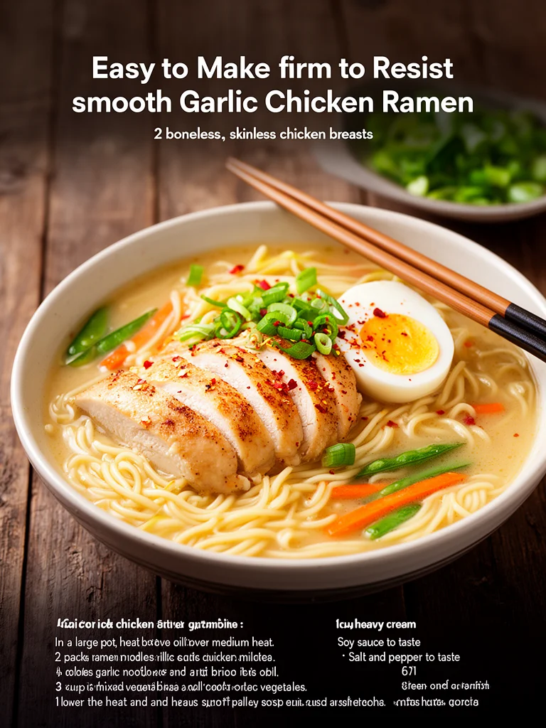 Creamy Garlic Chicken Ramen