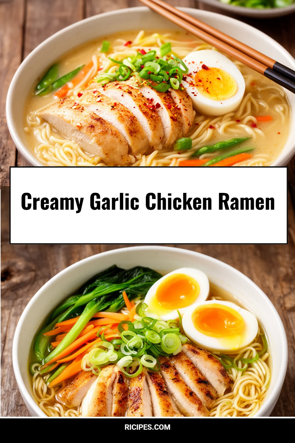 Creamy Garlic Chicken Ramen