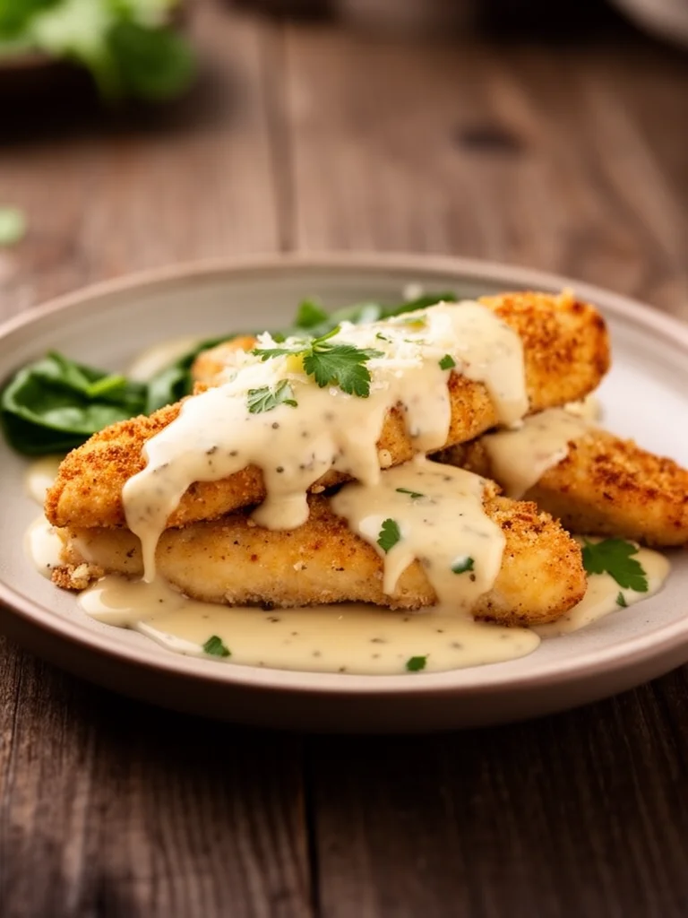 Crispy Parmesan Chicken with a Rich Garlic Sauce - Easy Dinner Idea 2 Crispy Parmesan Chicken with a Rich Garlic Sauce - Easy Dinner Idea