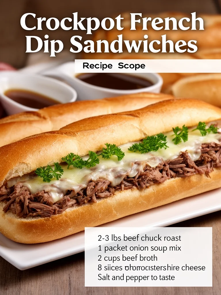 Crockpot French Dip Sandwiches