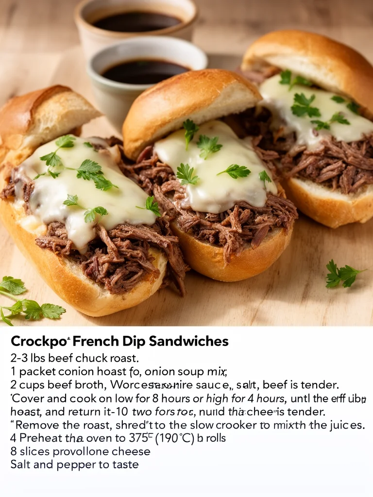 Crockpot French Dip Sandwiches