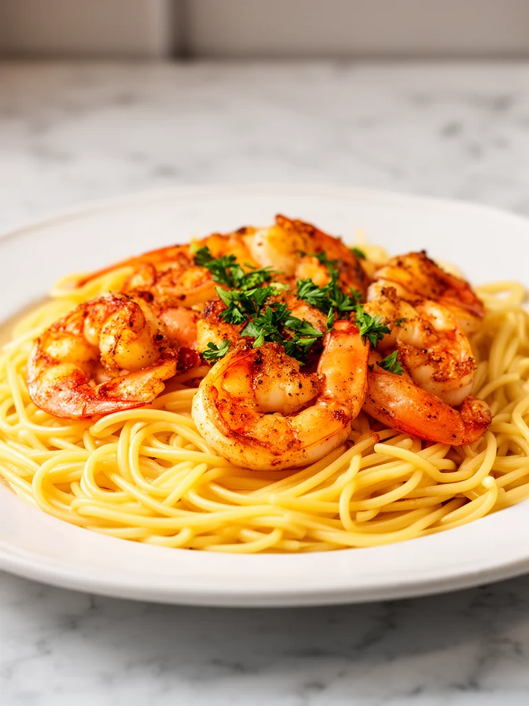 Delicious Garlic Butter Chicken Bites with Creamy Parmesan Pasta on a plate