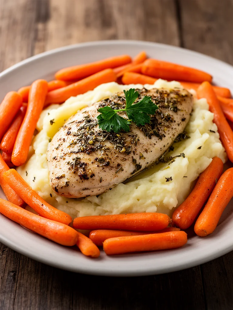 Garlic Herb Chicken & Carrot Plate 3 Garlic Herb Chicken & Carrot Plate