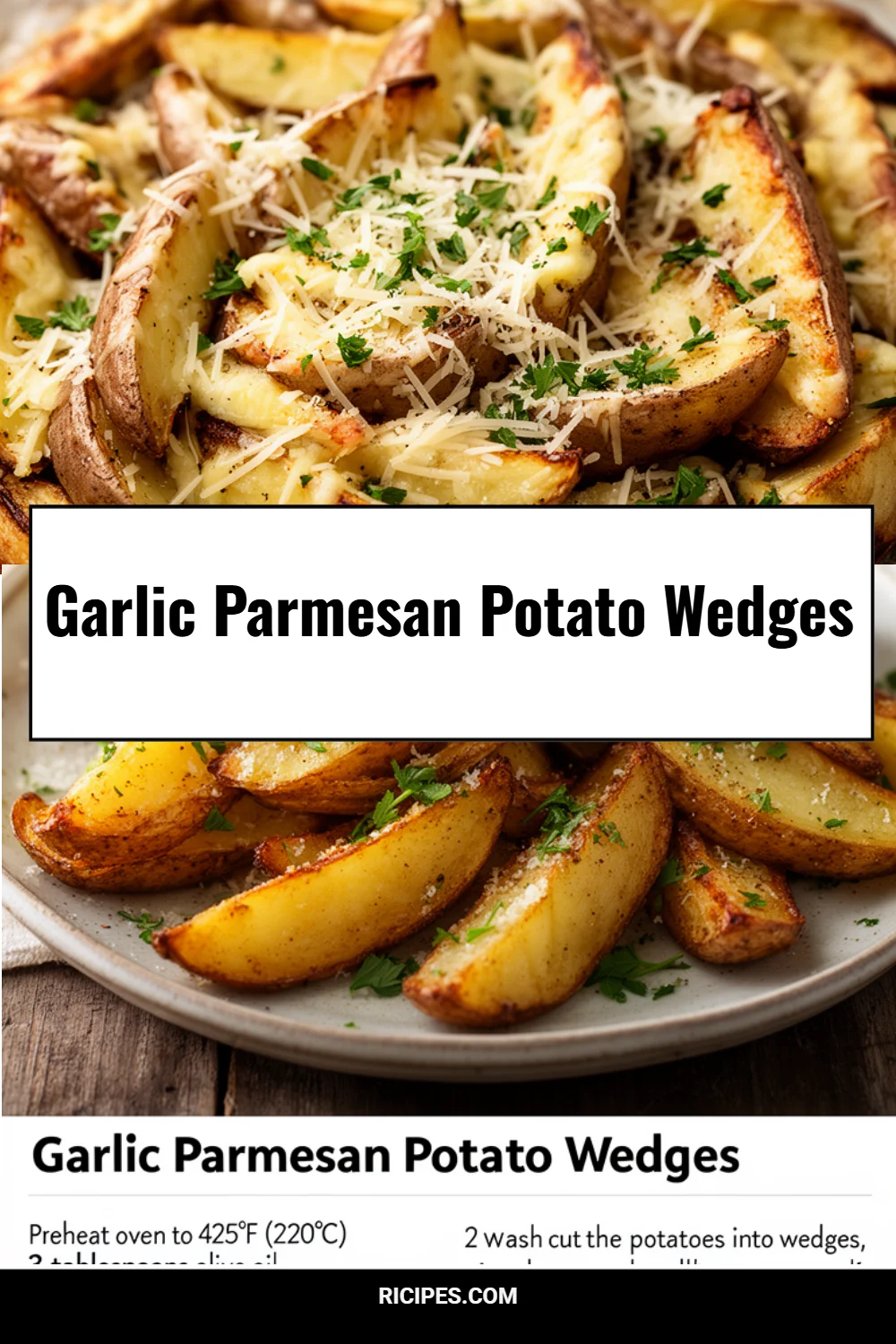 Garlic Parmesan Potato Wedges 4 Garlic Parmesan Potato Wedges