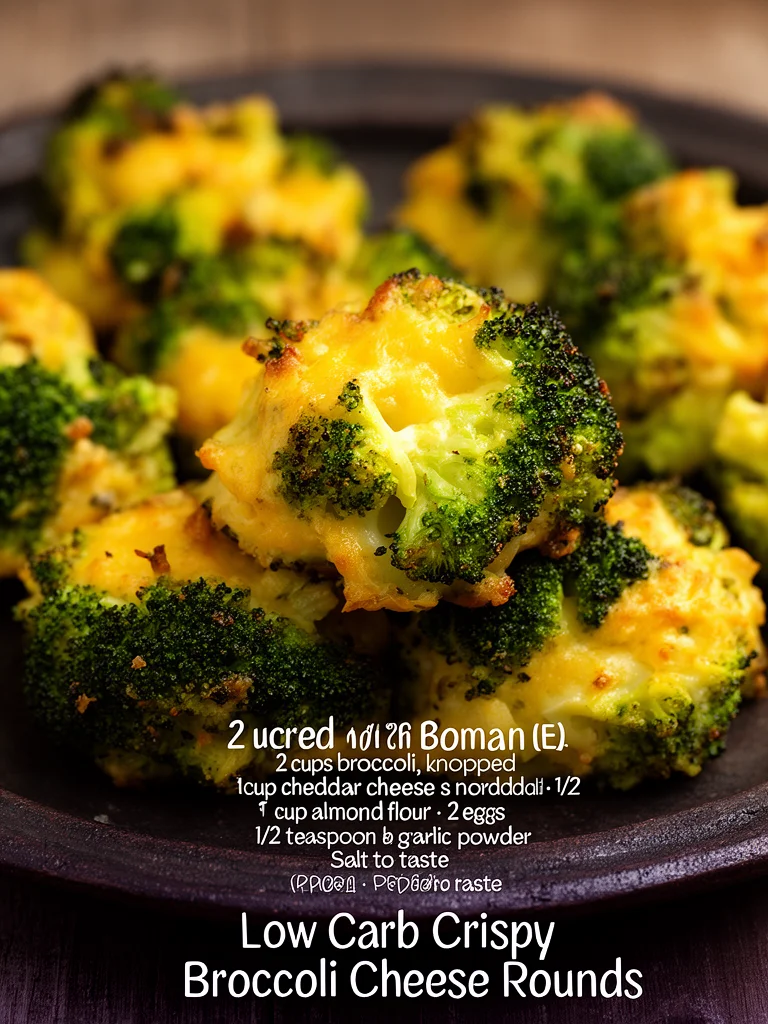 Low-Carb Crispy Broccoli Cheese Rounds 2 Low-Carb Crispy Broccoli Cheese Rounds