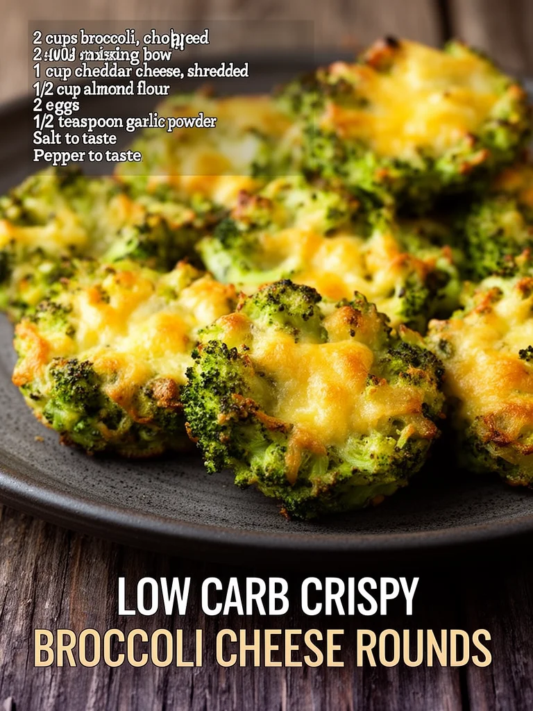 Low-Carb Crispy Broccoli Cheese Rounds 3 Low-Carb Crispy Broccoli Cheese Rounds