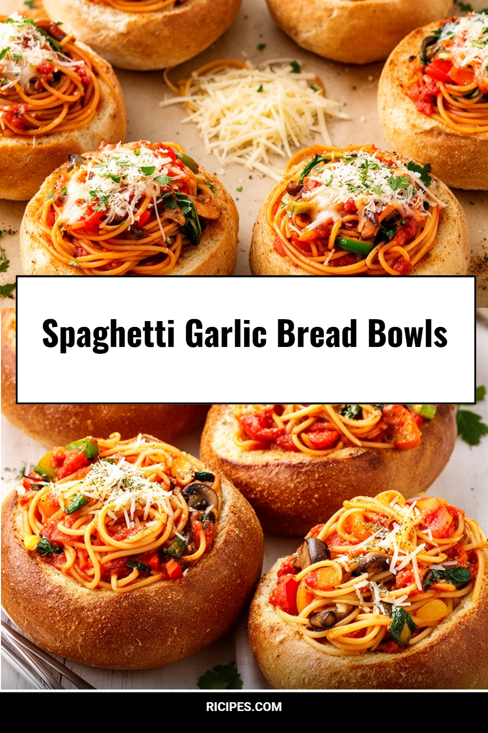 Spaghetti Garlic Bread Bowls 4 Spaghetti Garlic Bread Bowls