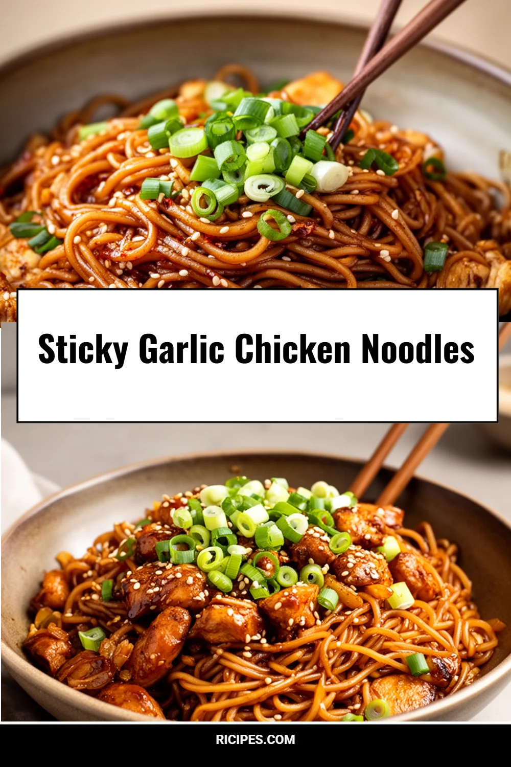 Sticky Garlic Chicken Noodles